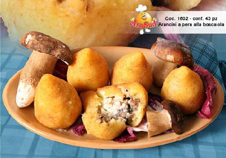 ARANCINI A PERA ALLA BOSCAIOLA